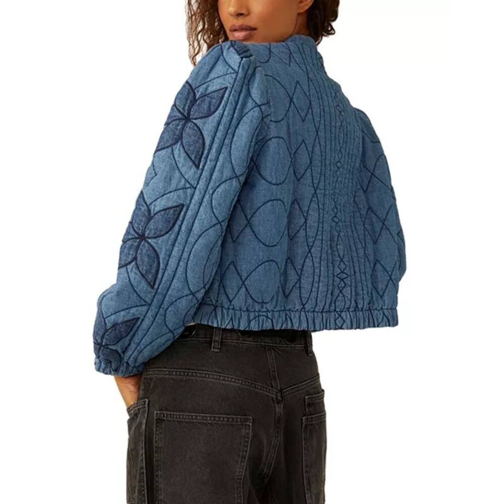 Free People Quinn Quilted blue jacket size XL - Picture 4 of 9